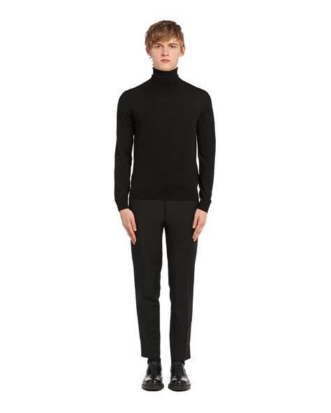 prada turtle nexk|Black Wool Turtleneck .